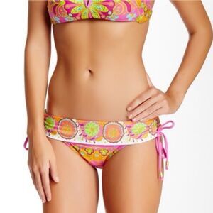 Trina Turk Woodblock Sash Hipster Bikini Bottoms Size 6